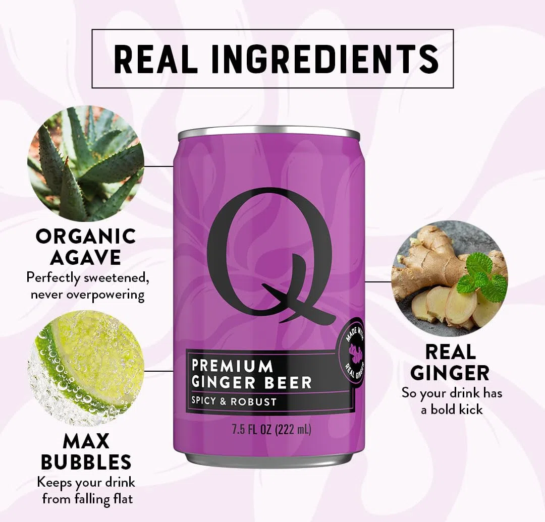 Q Mixers Premium Ginger Beer, mixer per cocktail di alta qualità realizzato con ingredienti reali, 20 ml (confezione da 24)