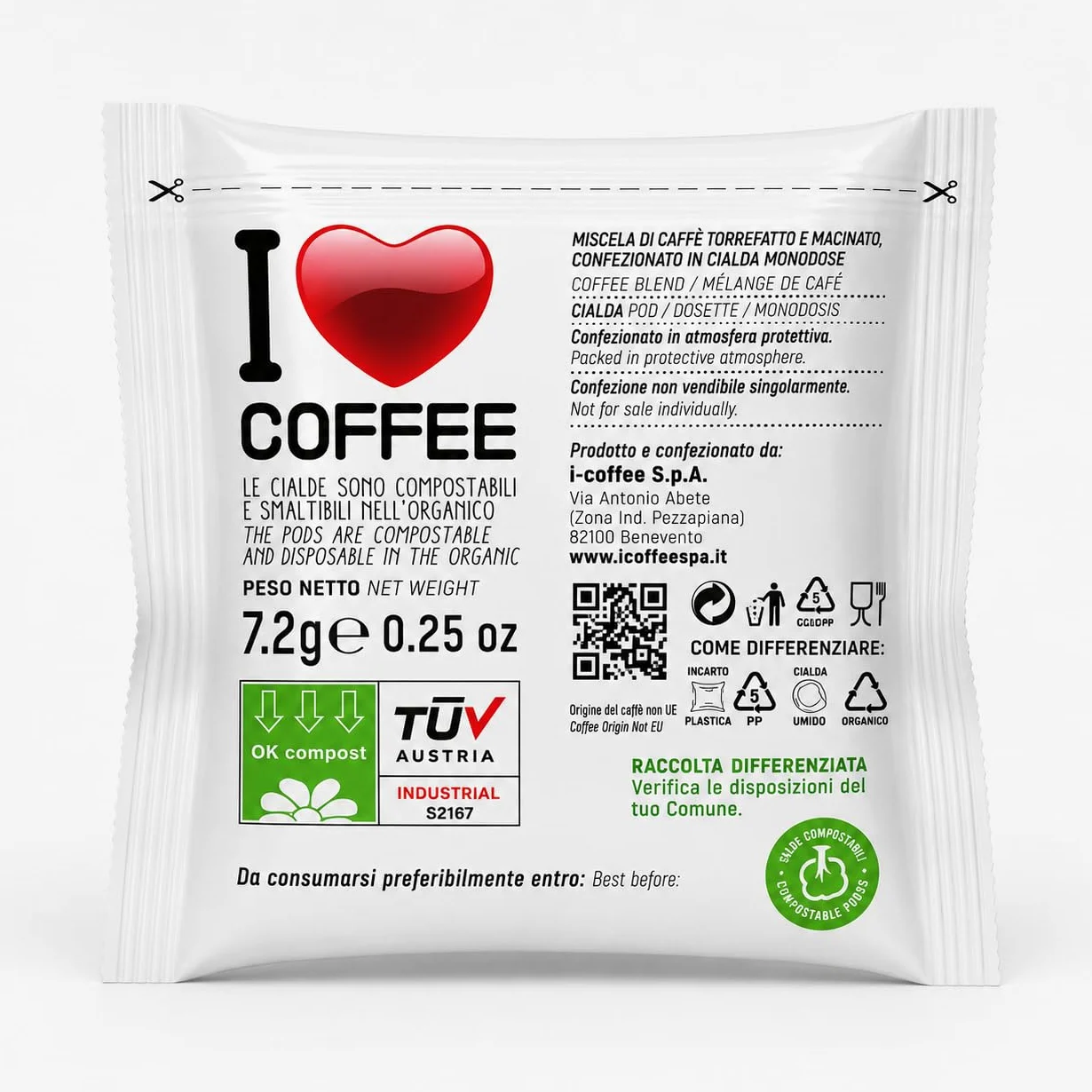 I Love Coffee Cialde Miscela Rossa, Box da 1050 Cialde