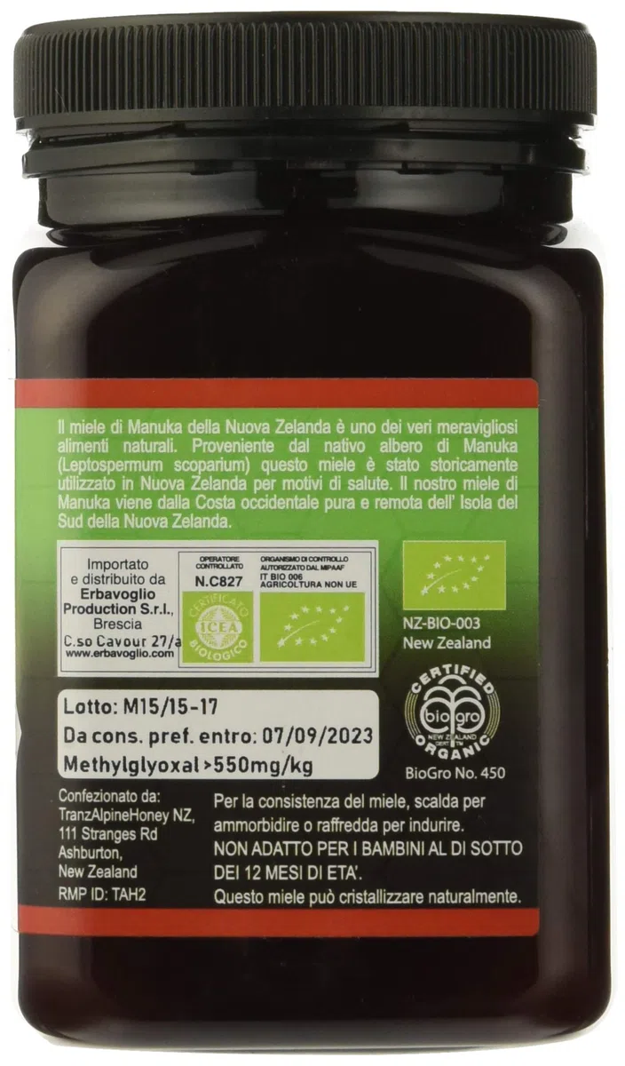 Tranzalpine Miele di Manuka Mg 550+ - 500 gr