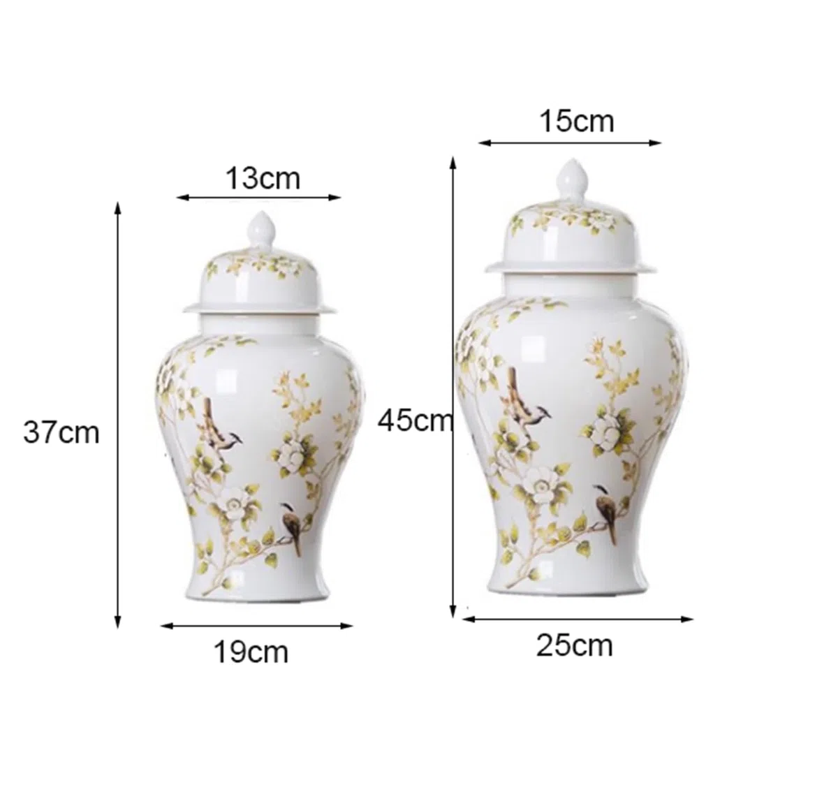 Vaso porcellana stile Chinoiserie decorazioni floreali, perfetto come vaso