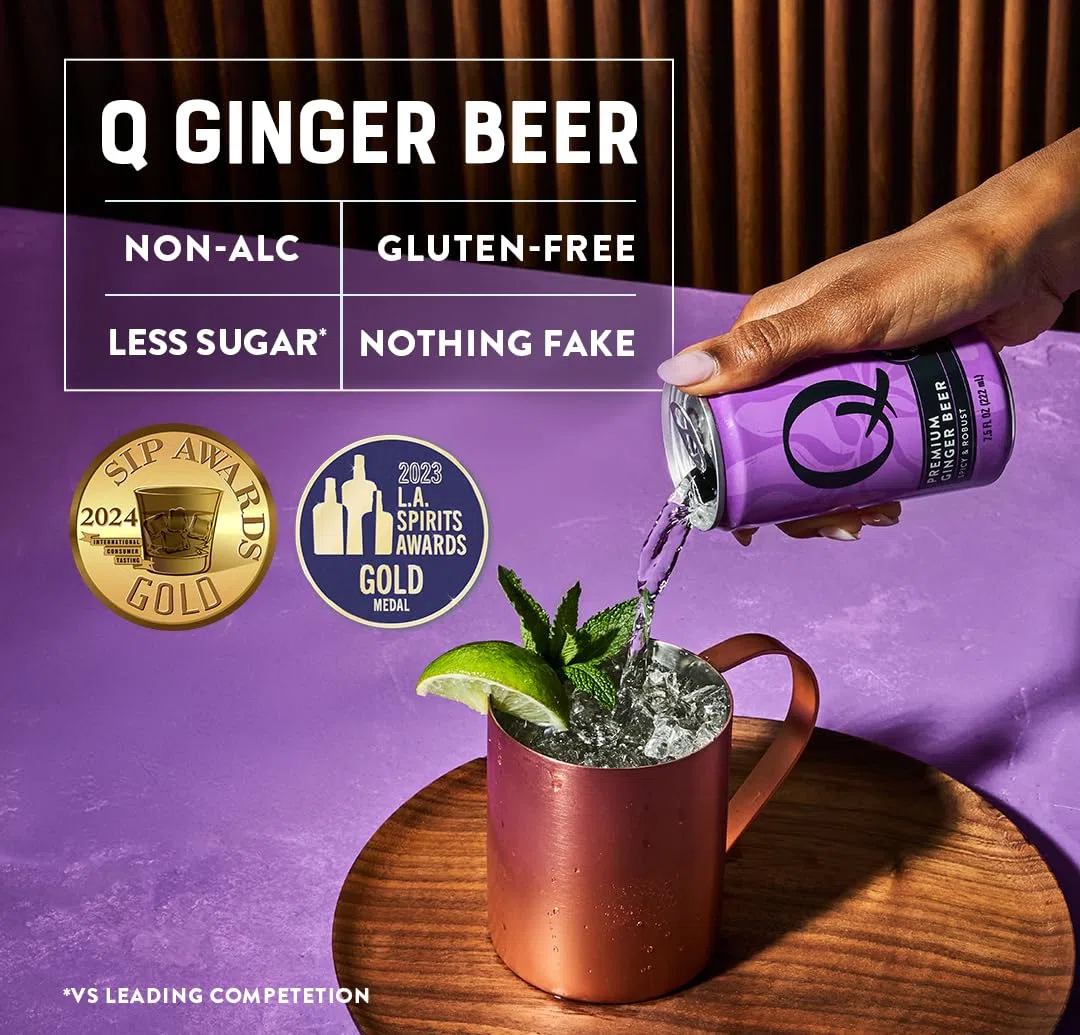 Q Mixers Premium Ginger Beer, mixer per cocktail di alta qualità realizzato con ingredienti reali, 20 ml (confezione da 24)