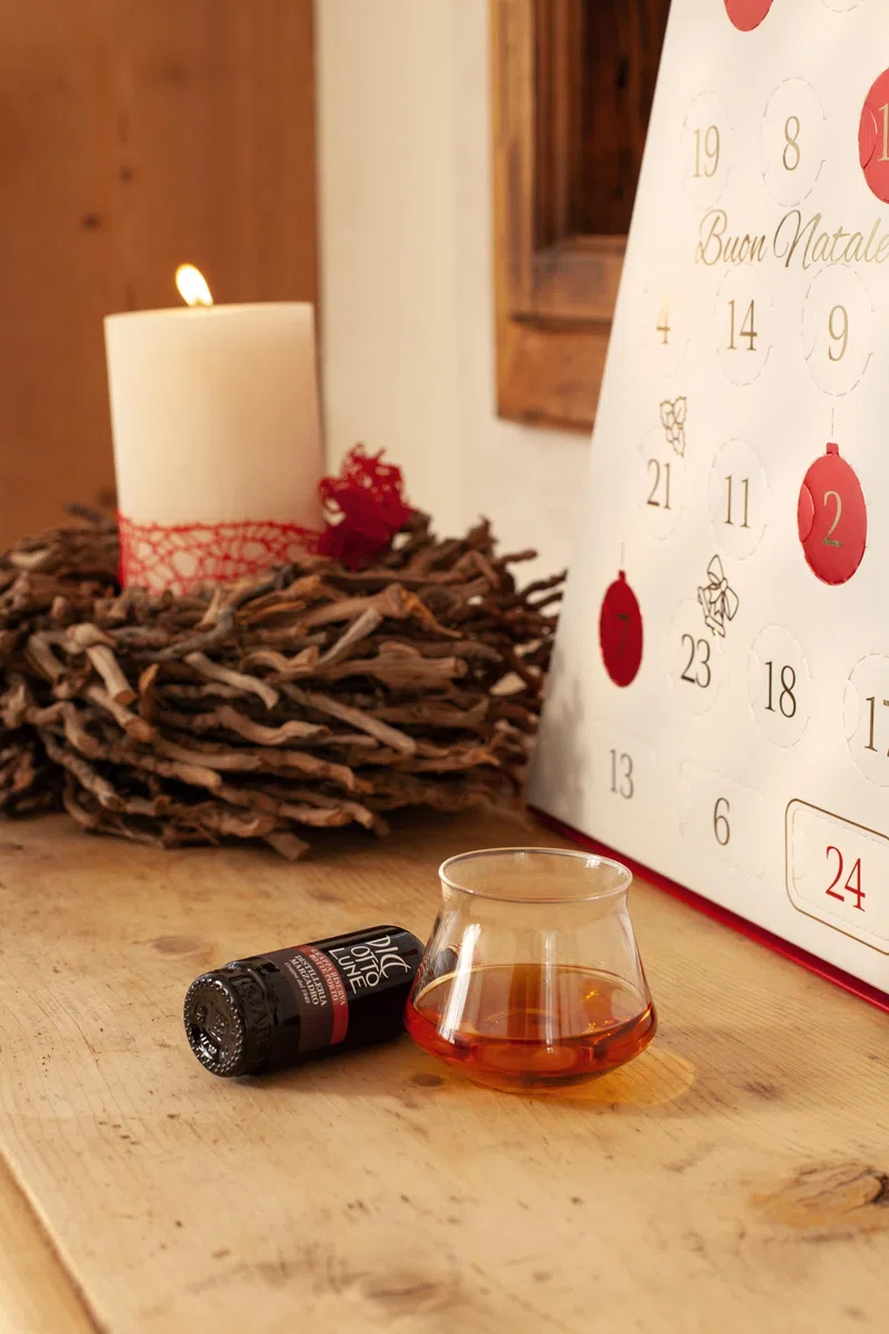Marzadro - Calendario dell'Avvento con Distillati Artigianali tra cui Grappe, Liquori e Gin - Totale 24 Bottiglie