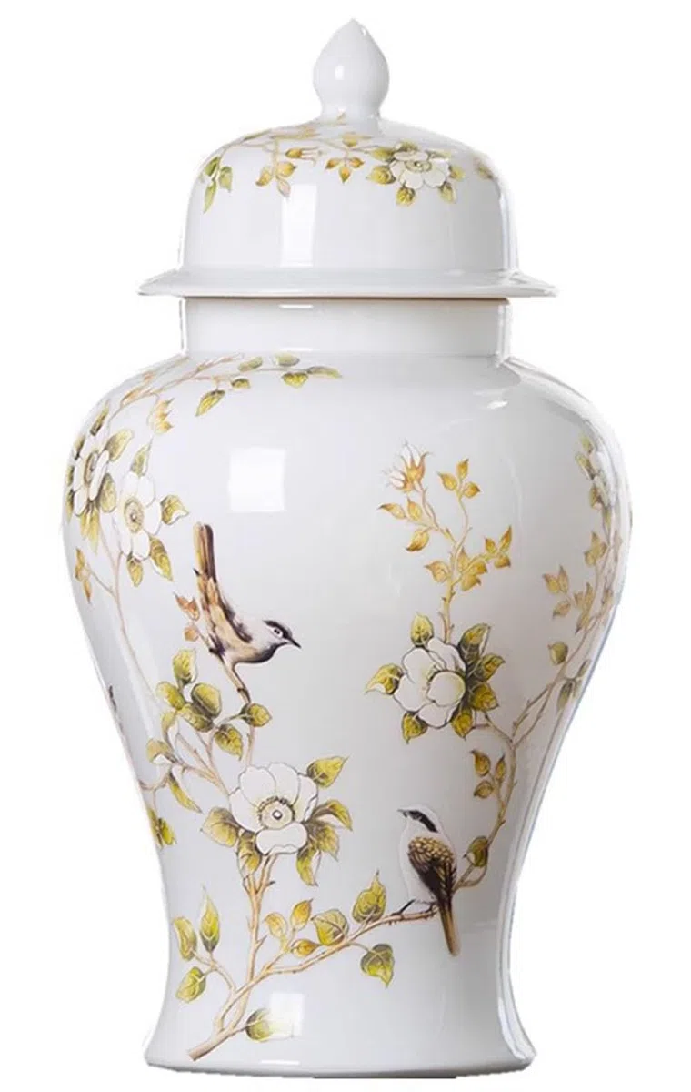 Vaso porcellana stile Chinoiserie decorazioni floreali, perfetto come vaso
