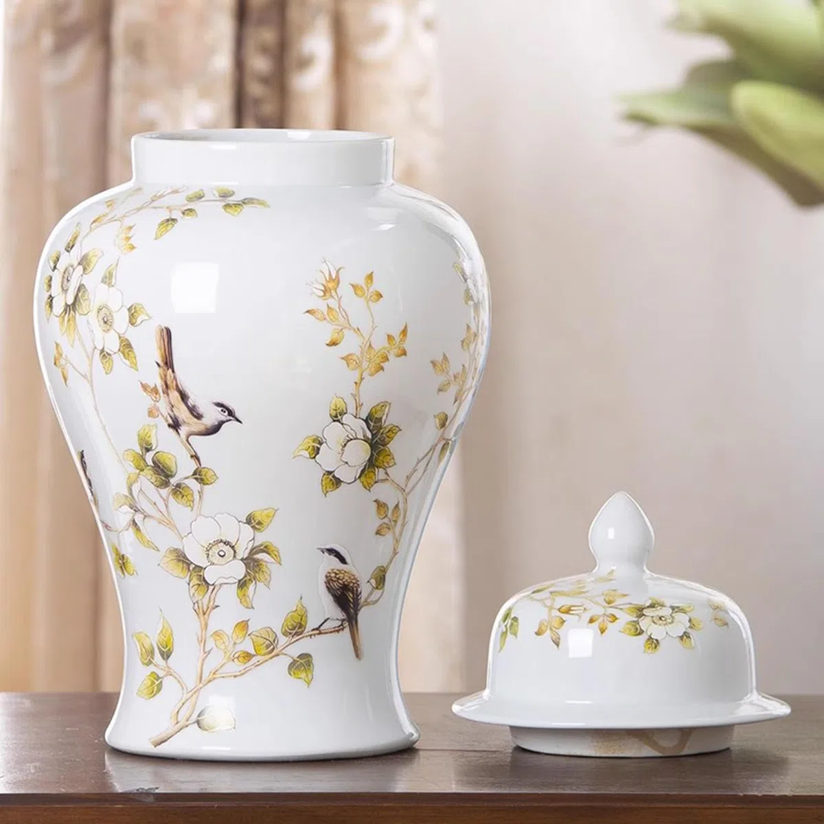 Vaso porcellana stile Chinoiserie decorazioni floreali, perfetto come vaso