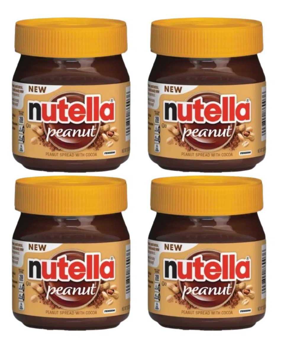 4X Confezione Per Nutella Peanut, crema spalmabile al cacao, nocciole e arachidi da 371g