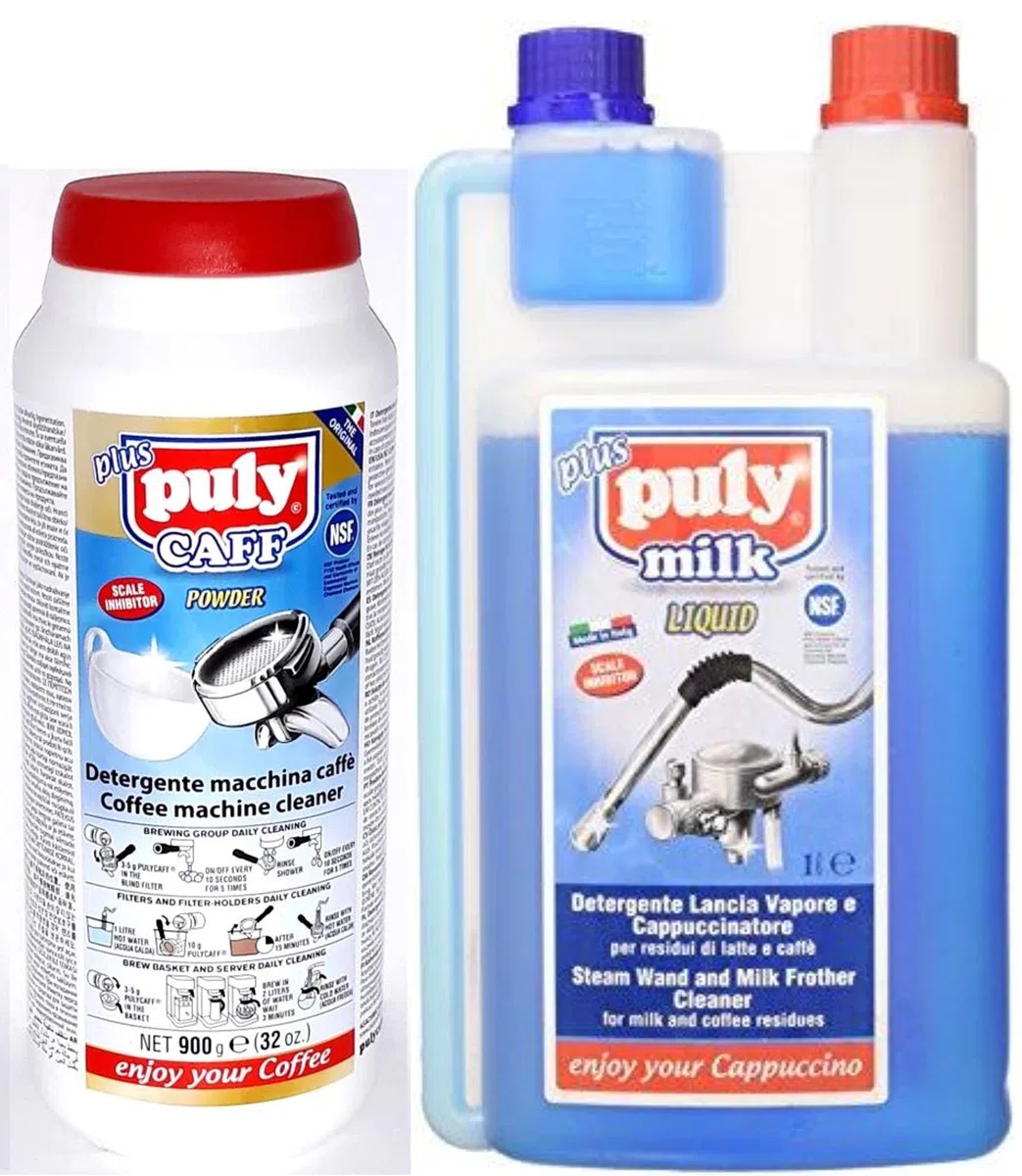 Puly Caff Machine Group - Detergente per la testa da 900 grammi + detergente per schiuma di latte da 1000 ml, 1 pezzo