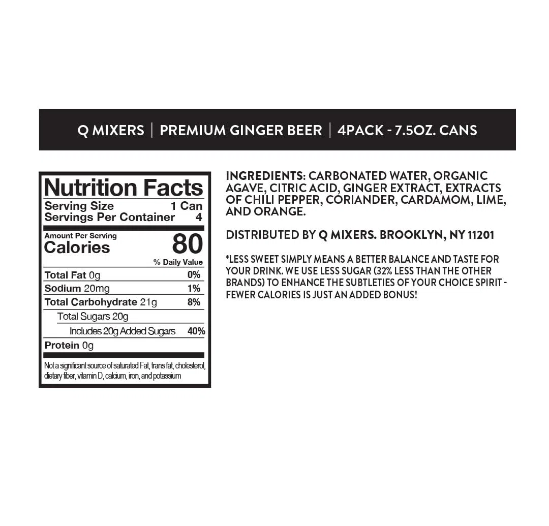 Q Mixers Premium Ginger Beer, mixer per cocktail di alta qualità realizzato con ingredienti reali, 20 ml (confezione da 24)