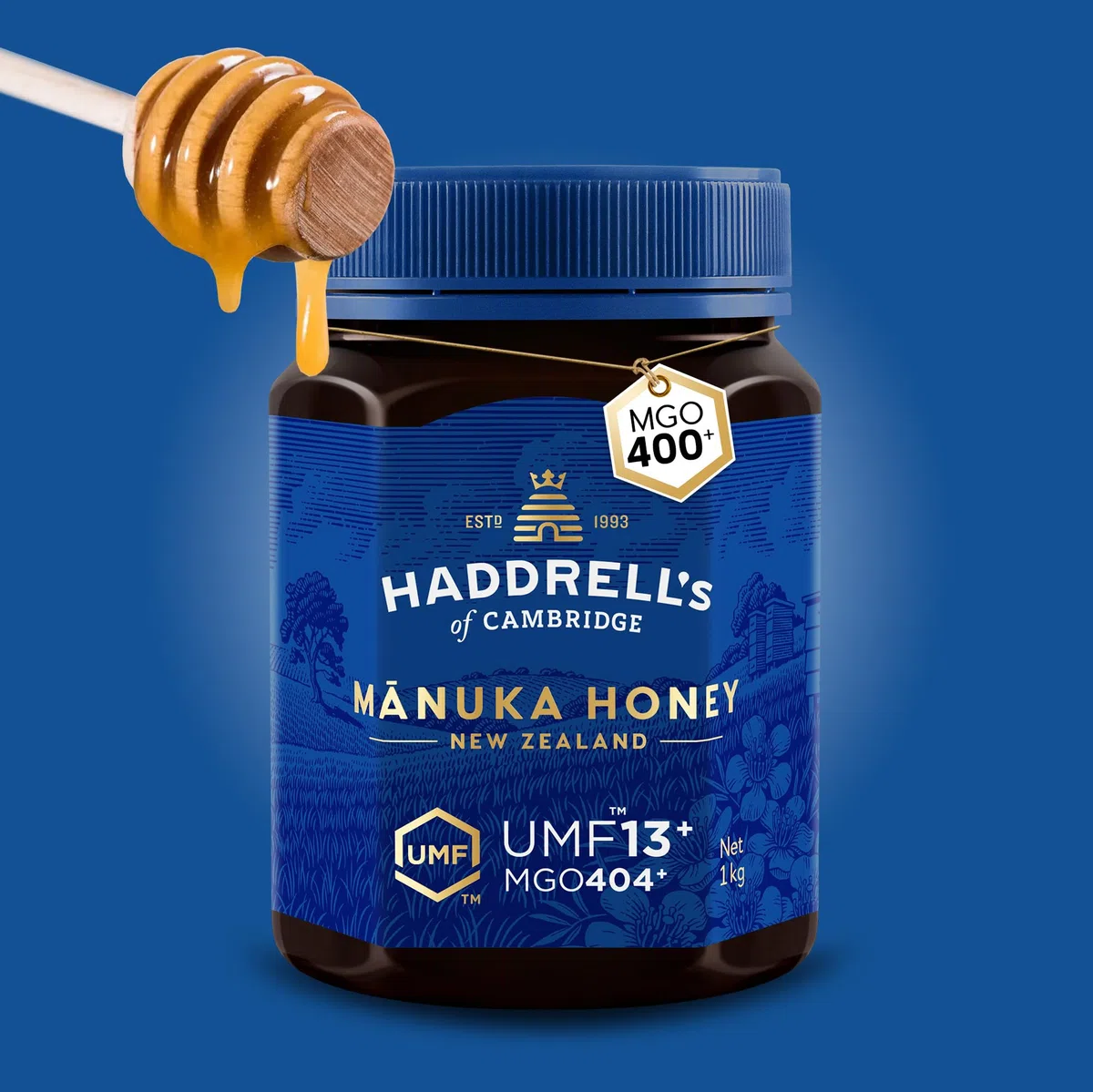 Haddrell's of Cambridge | Miele di Manuka MGO 400+ (UMF 13+) | Maxi Formato | 1000g