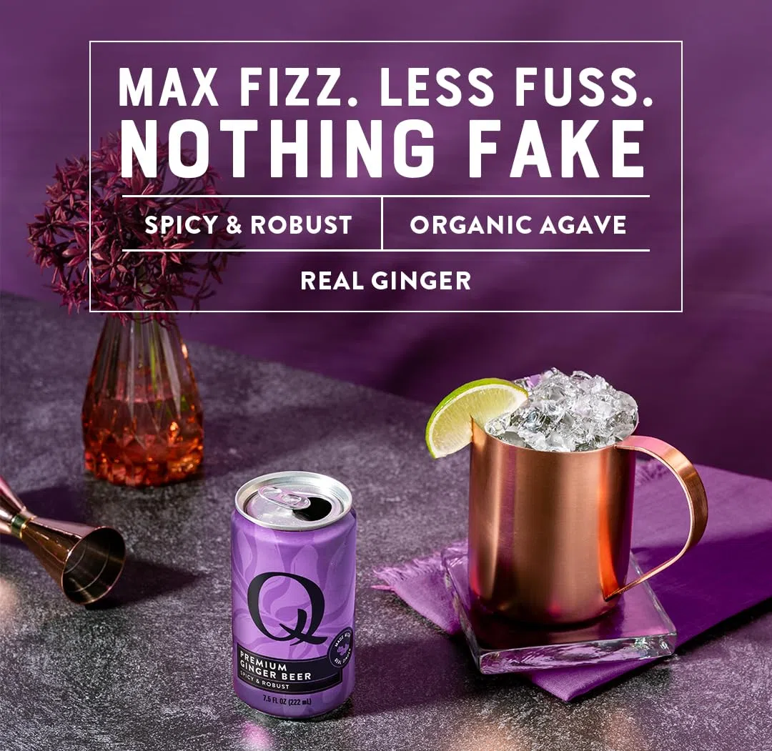 Q Mixers Premium Ginger Beer, mixer per cocktail di alta qualità realizzato con ingredienti reali, 20 ml (confezione da 24)