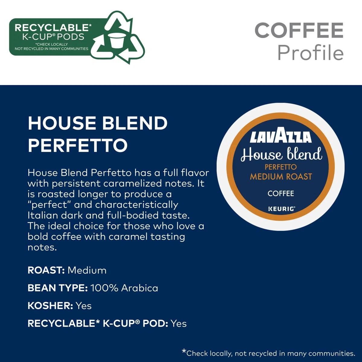 Lavazza Perfetto - Cialde da caffè monodose per Keurig Brewer Perfetto, tostatura scura e vellutata, scatole da 10 pezzi (confezione da 6) Corposo con sapore audace e scuro e note di caramello, 100%