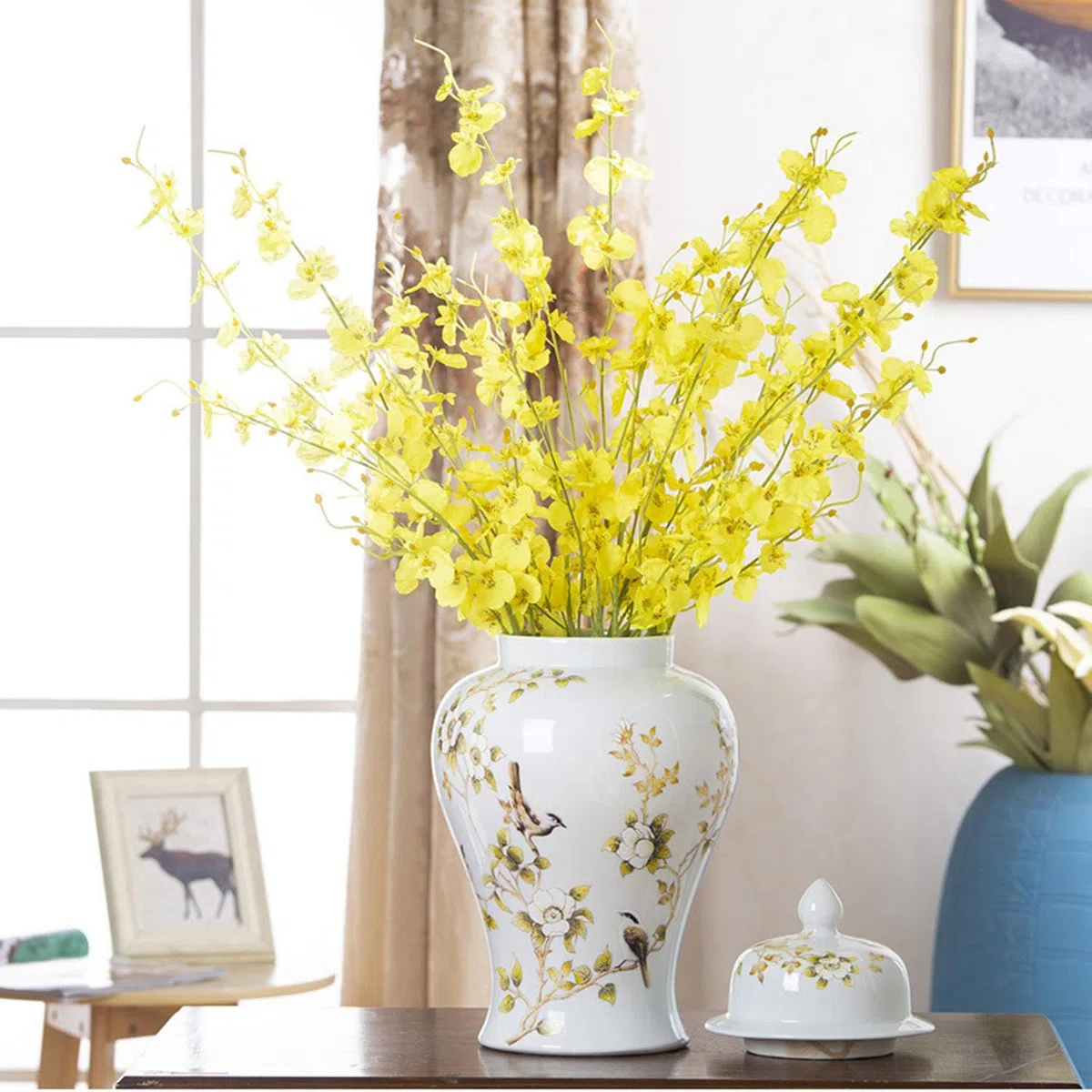 Vaso porcellana stile Chinoiserie decorazioni floreali, perfetto come vaso