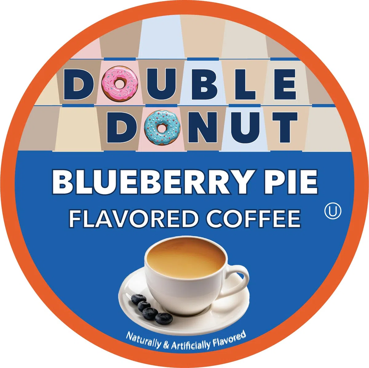 Double Donut Coffee Double Donut, caffè al mirtillo in cialde monodose, caffè aromatizzato per Keurig K Cups Coffee Brewer, da 80 tazze