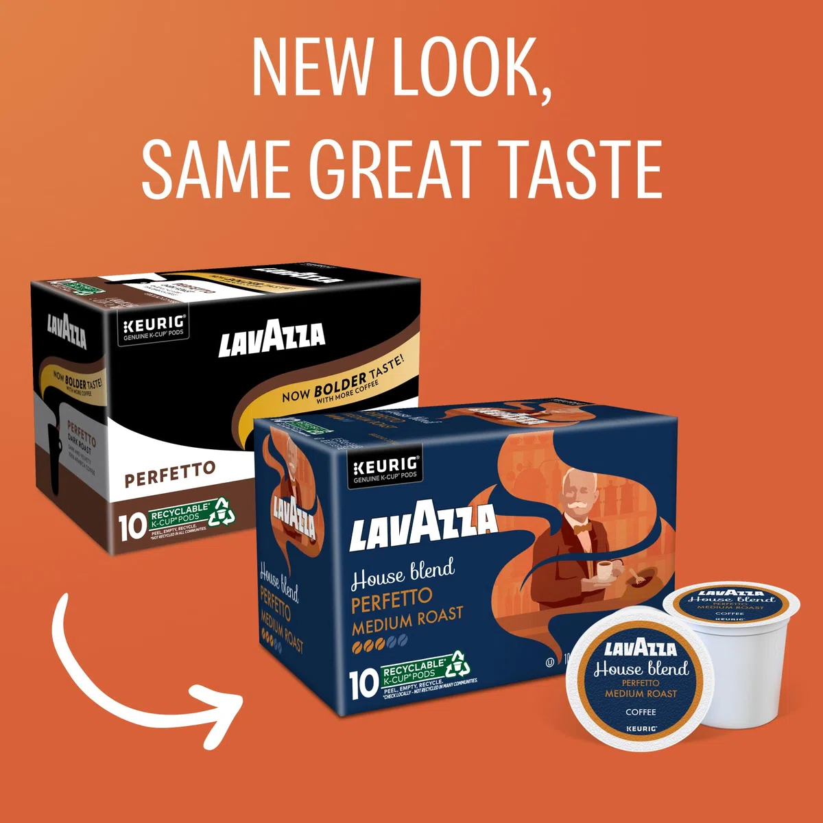 Lavazza Perfetto - Cialde da caffè monodose per Keurig Brewer Perfetto, tostatura scura e vellutata, scatole da 10 pezzi (confezione da 6) Corposo con sapore audace e scuro e note di caramello, 100%