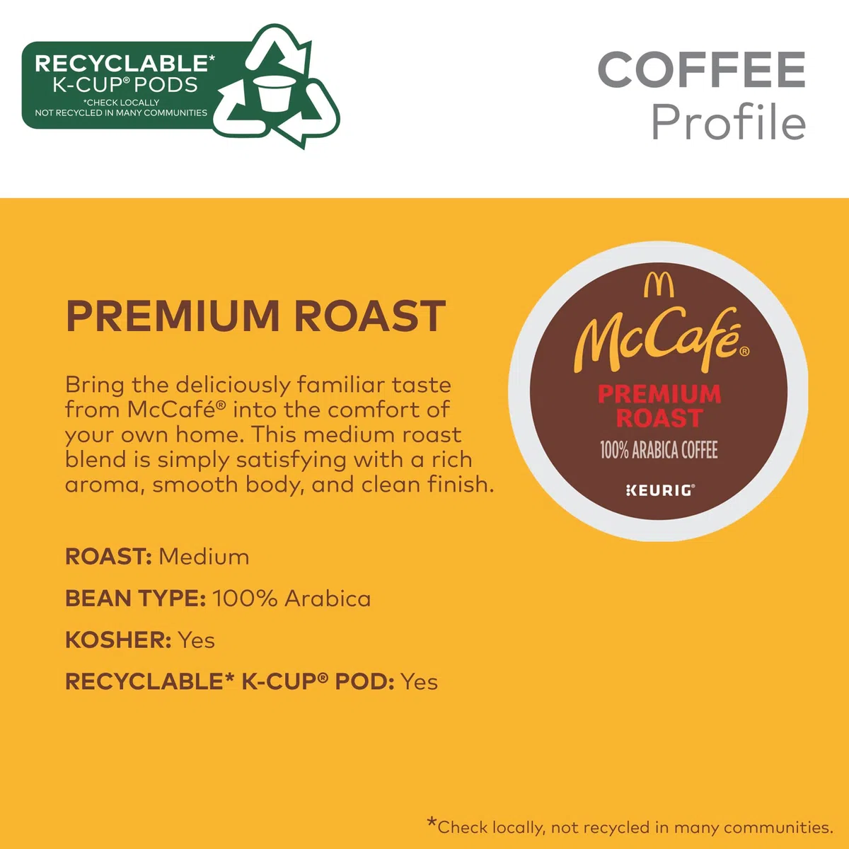 McCafé Premium Medium Roast K-Cup Packs - 84 Count